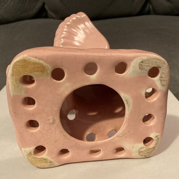 VTG 1950's Camark Pink Bird Ceramic Flower Frog Arranger-17 Holes-5.5" H-VGUC - Picture 4 of 10
